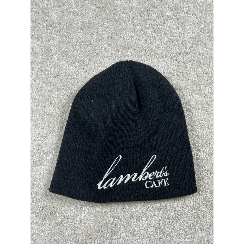 Lambert's Cafe Hat Cap Beanie‎ Embroidered Knit Winter Warm Mens Womens